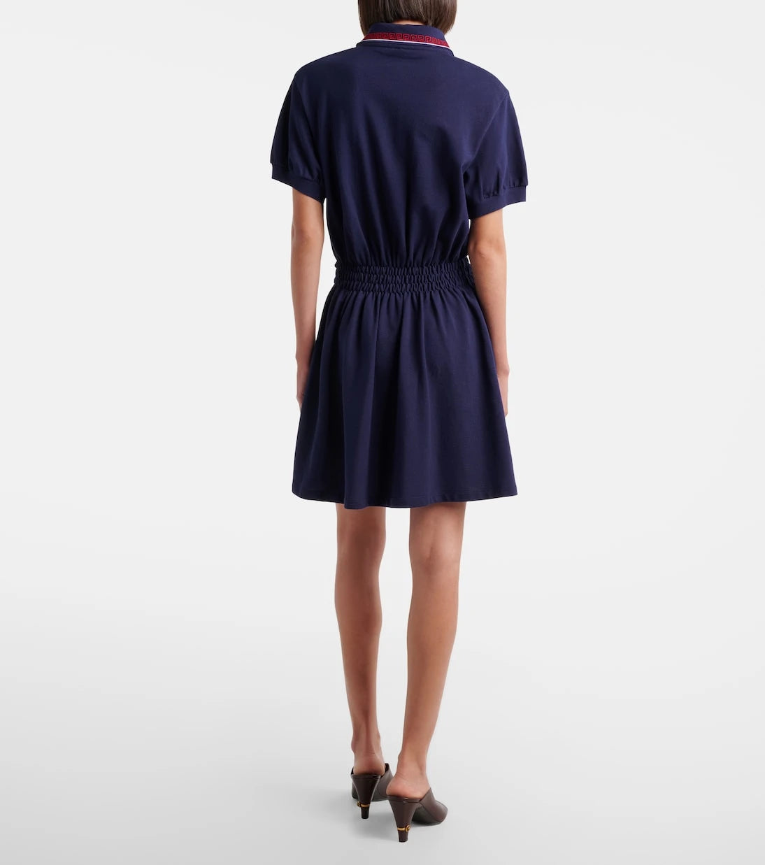 Versace - Greca cotton piqué polo dress