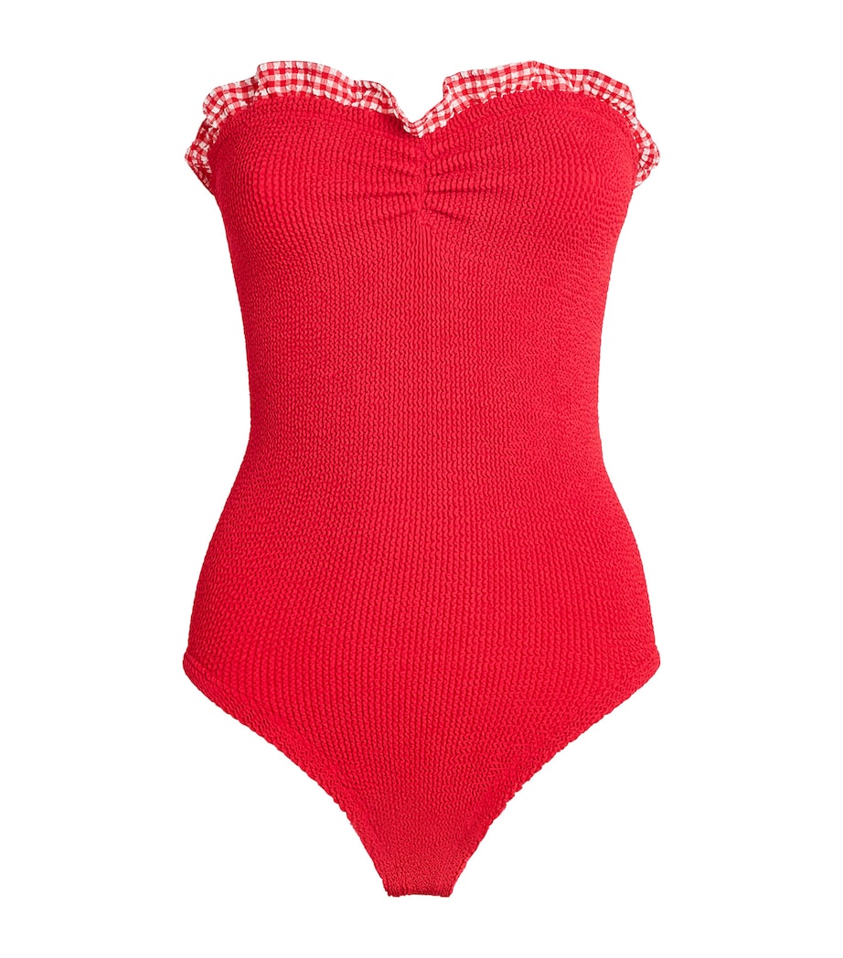 Gingham-Ruffle Dolly Swimsuit RED/RED GINGHAM