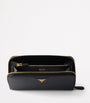 Black Large Leather Zipped Wallet
