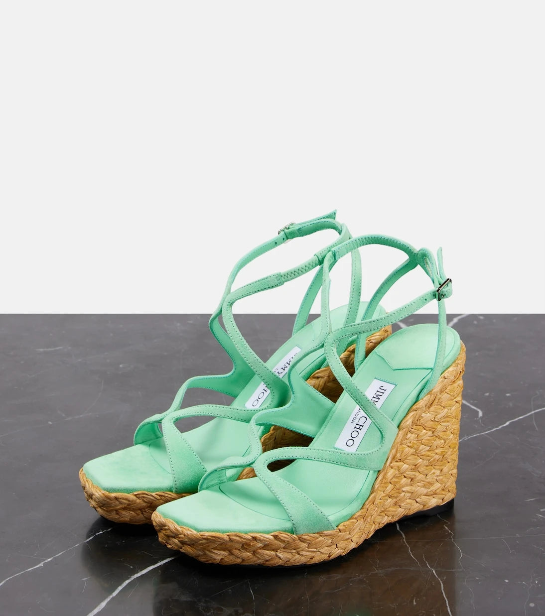 Jimmy Choo - Ayla 110 suede espadrille wedges