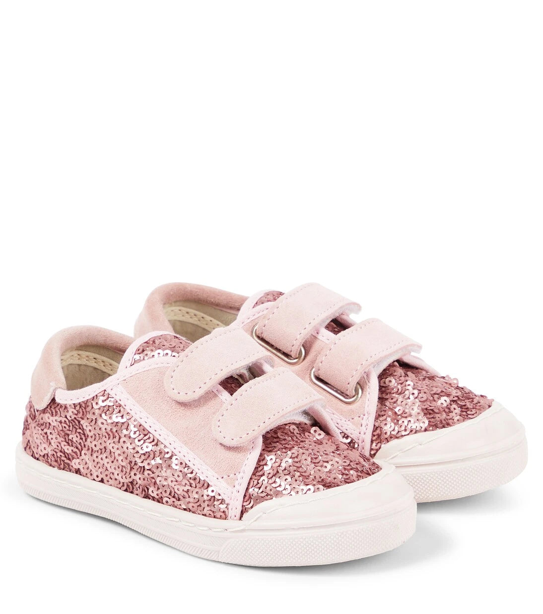 PèPè - Villas sequined leather-trimmed sneakers