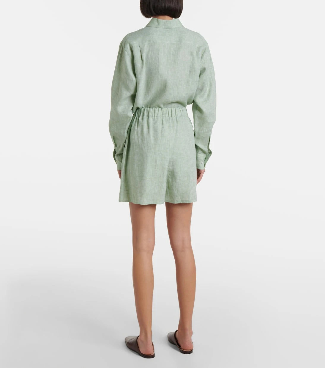 Loro Piana - Angelo high-rise linen Bermuda shorts