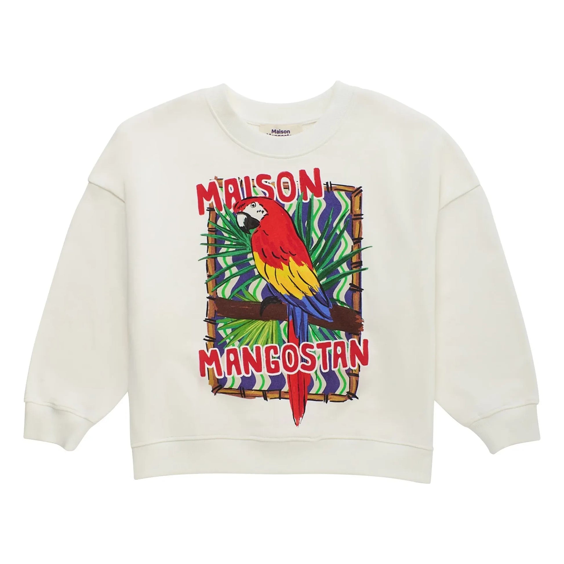 Maison Mangostan - Parrot sweatshirt  | White