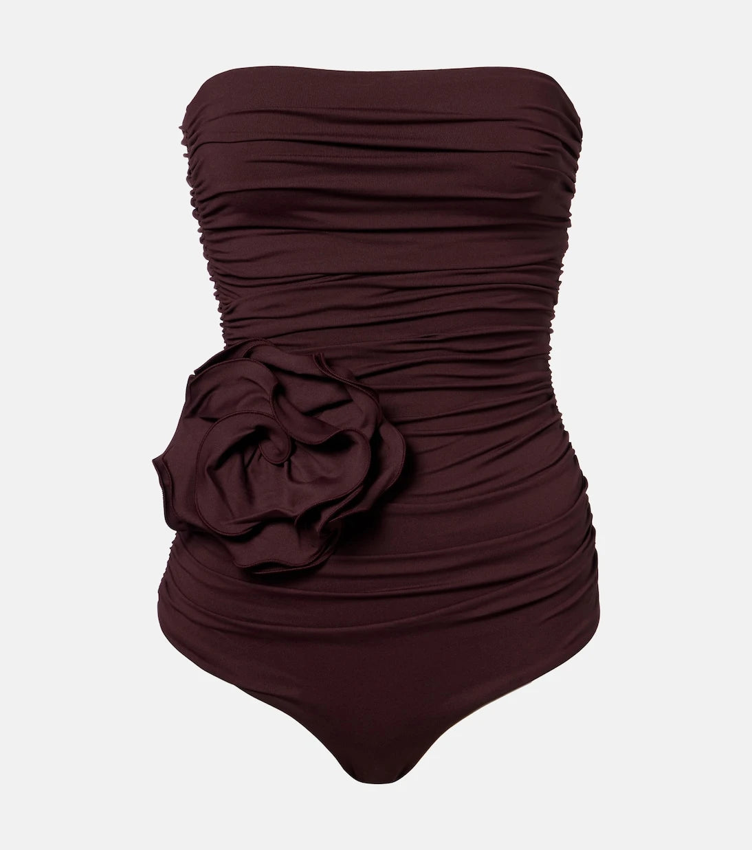 Magda Butrym - Floral-appliqué ruched swimsuit