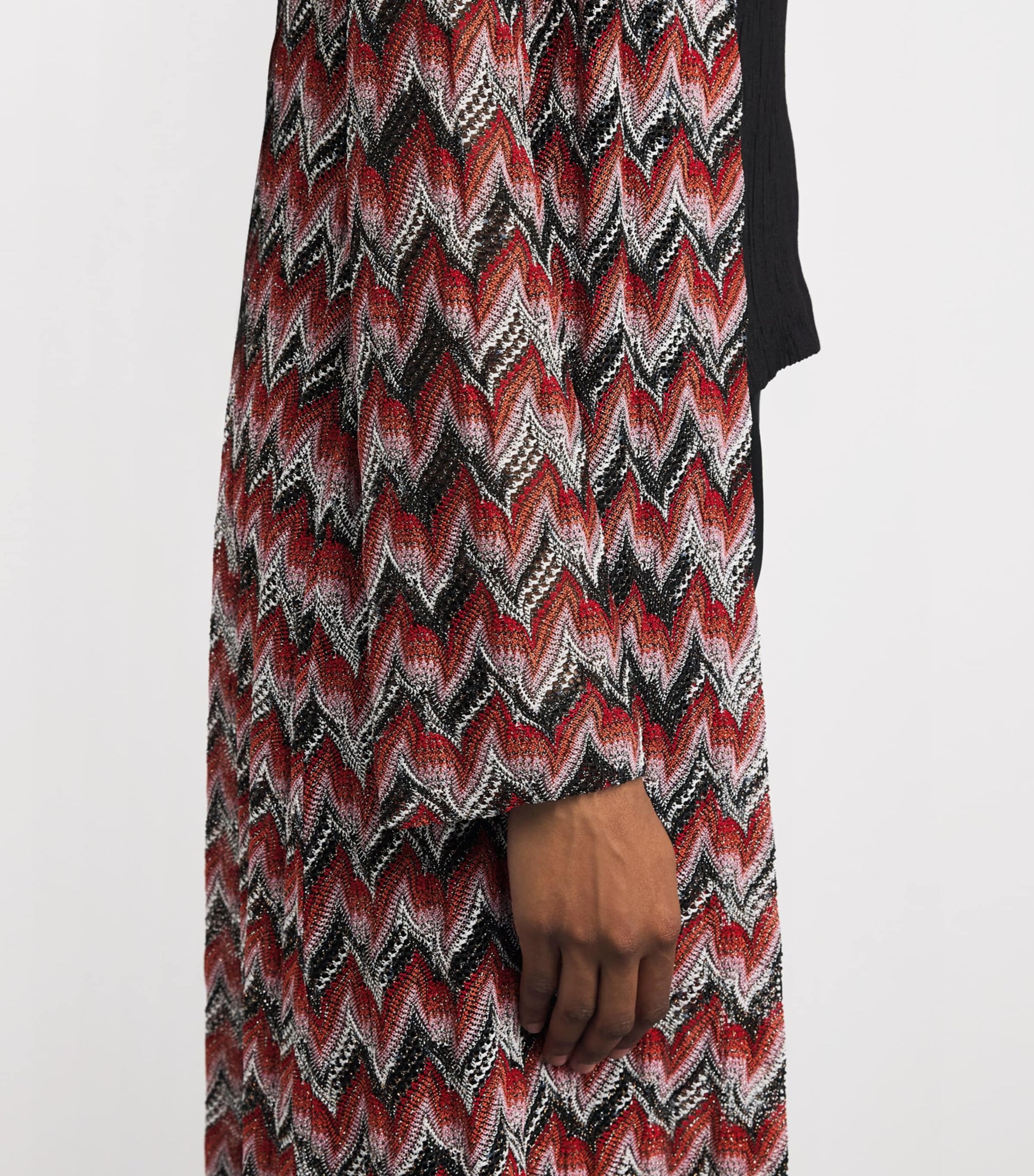 Missoni Red Zigzag Open-Front Cardigan