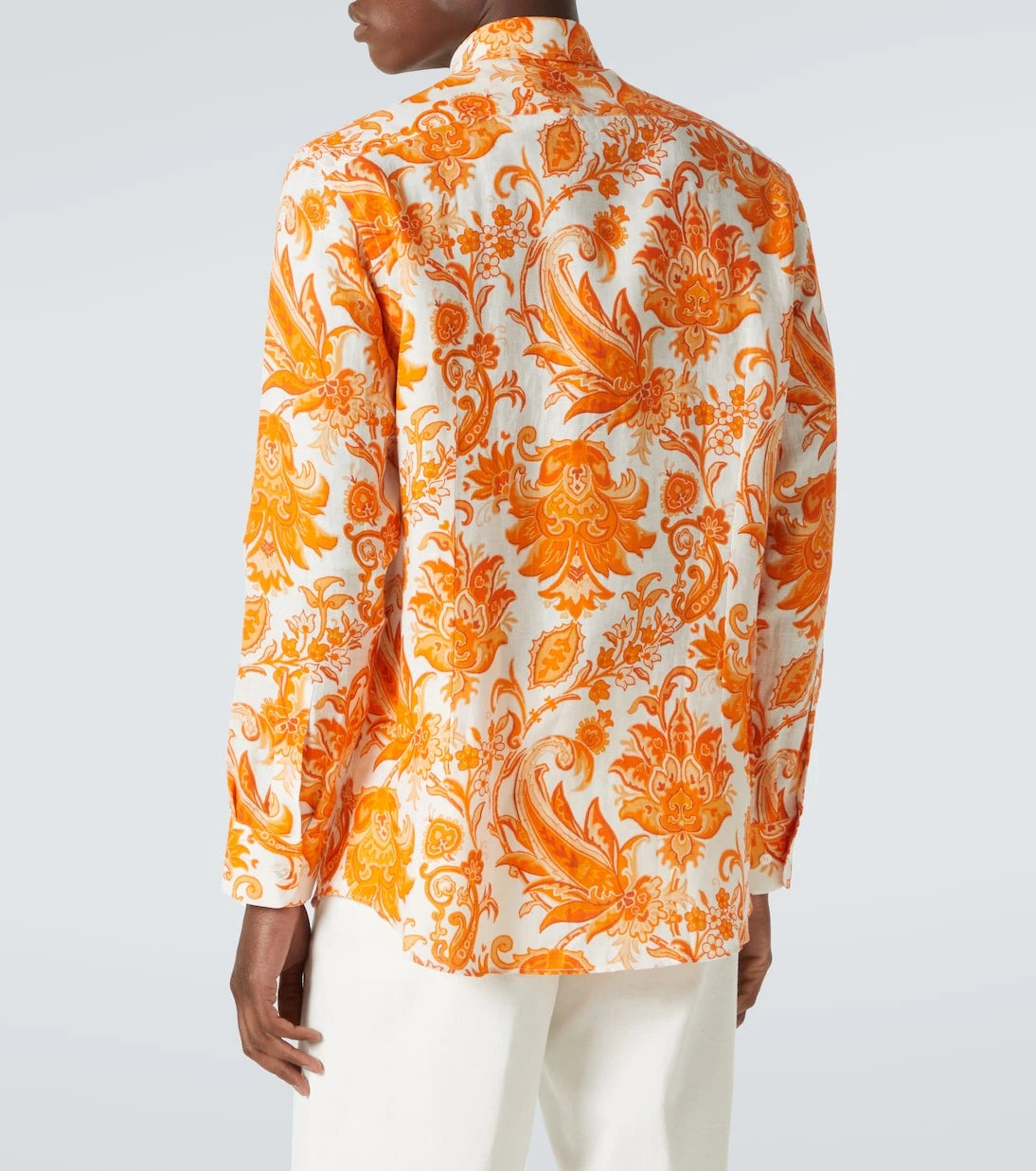 Etro - قميص كتان بطبعة البيزلي روما