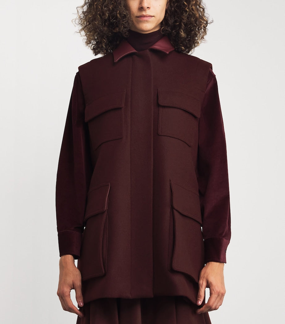 Max Mara Red Wool-Alpaca-Cashmere Gilet