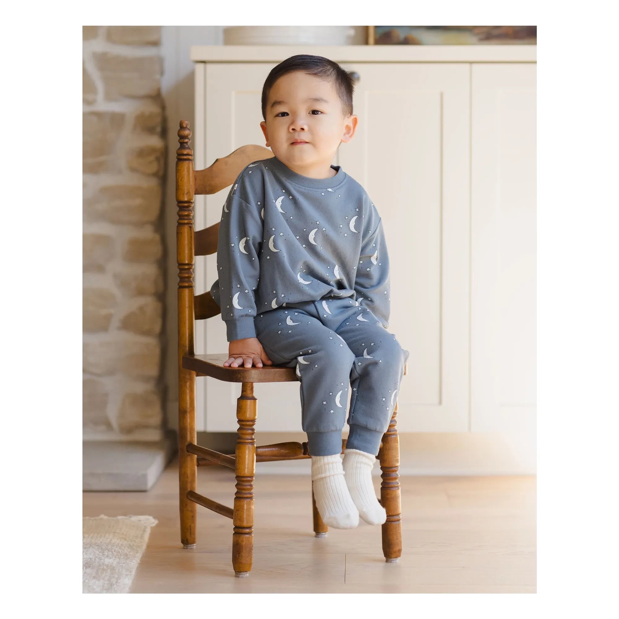 Quincy Mae - Lunes organic cotton sweatshirt | Grey blue