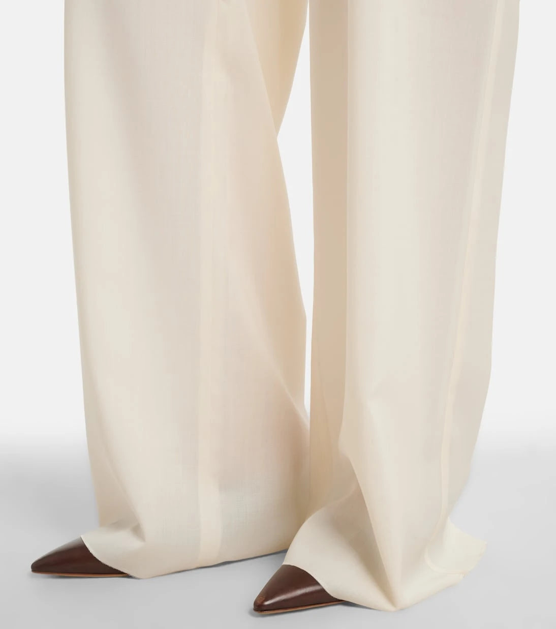 Max Mara - Belted virgin wool wide-leg pants