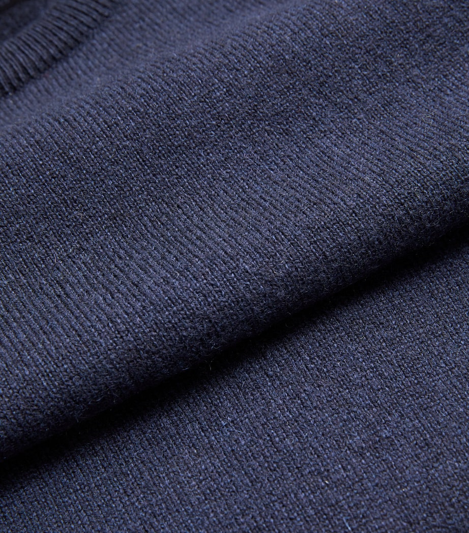 Navy Cashmere Crew-Neck Sweater