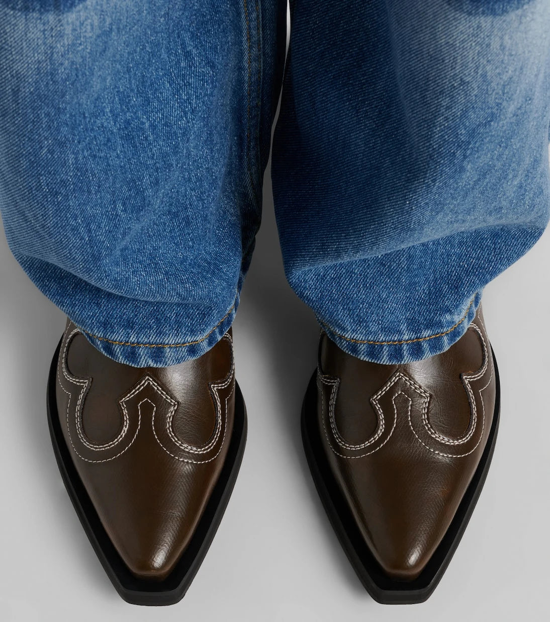 Ganni - Embroidered cowboy boots