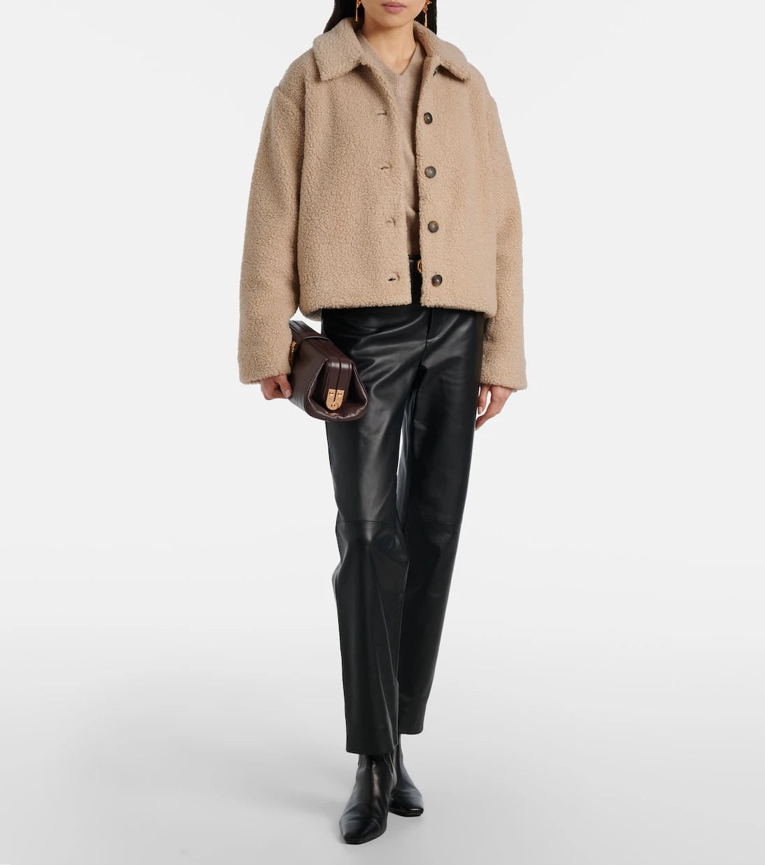 Vince - Leather cropped straight pants