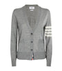 Grey Wool 4-Bar Stripe Cardigan