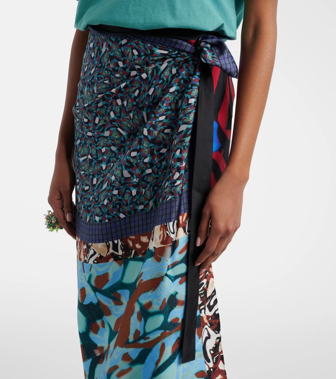 Dries Van Noten - Scarfy printed silk wrap skirt