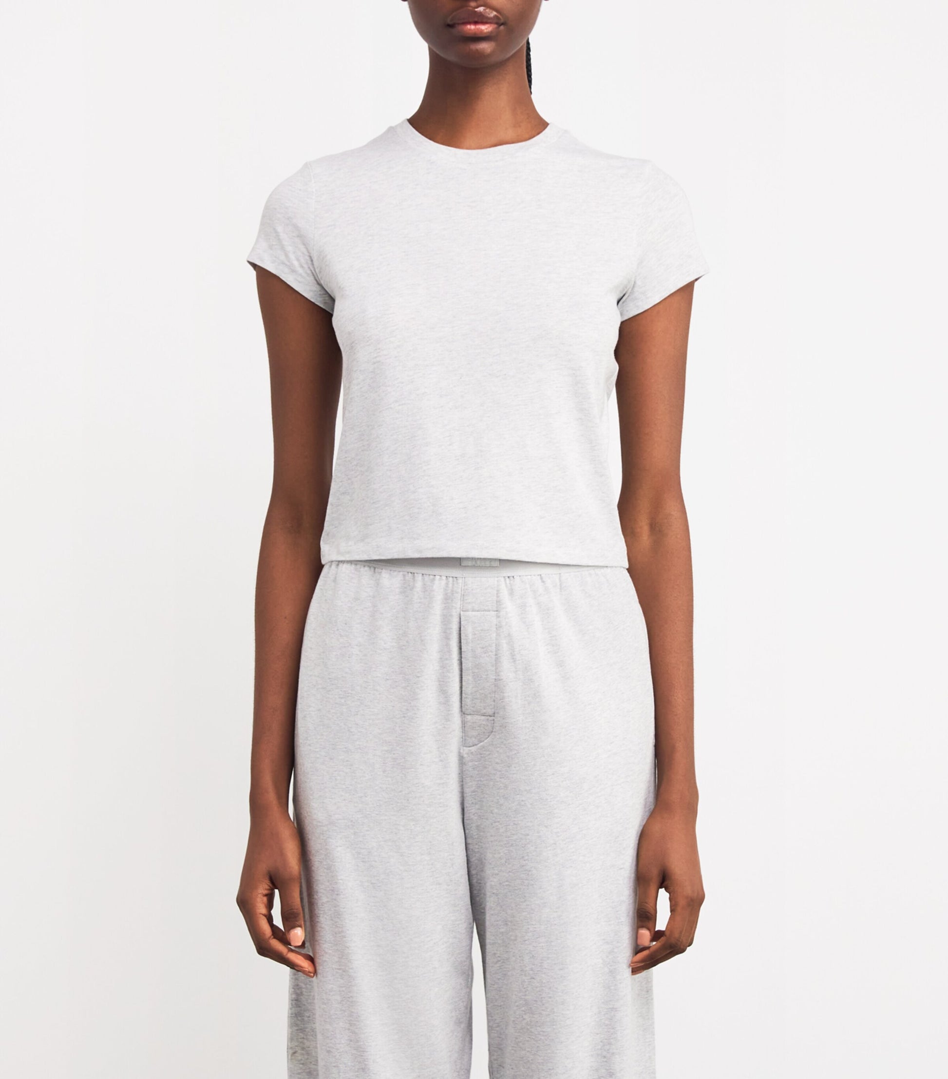 Skims Grey Relaxed Tees Shrunken T-Shirt