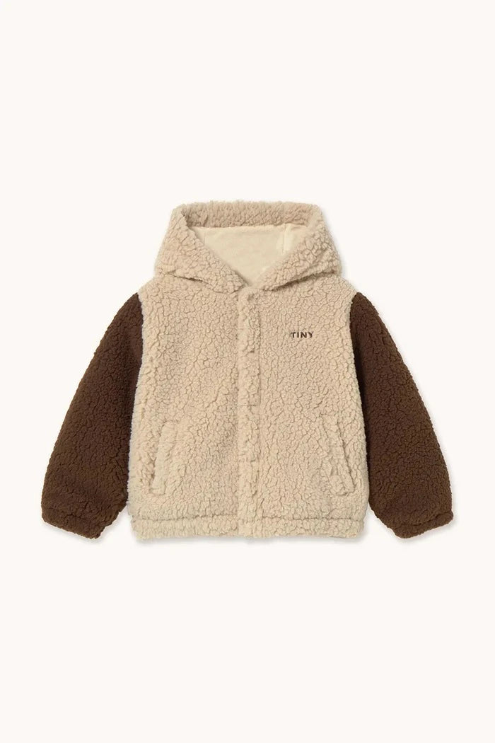 Детско яке Tinycottons COLOR BLOCK POLAR SHERPA HOODIE