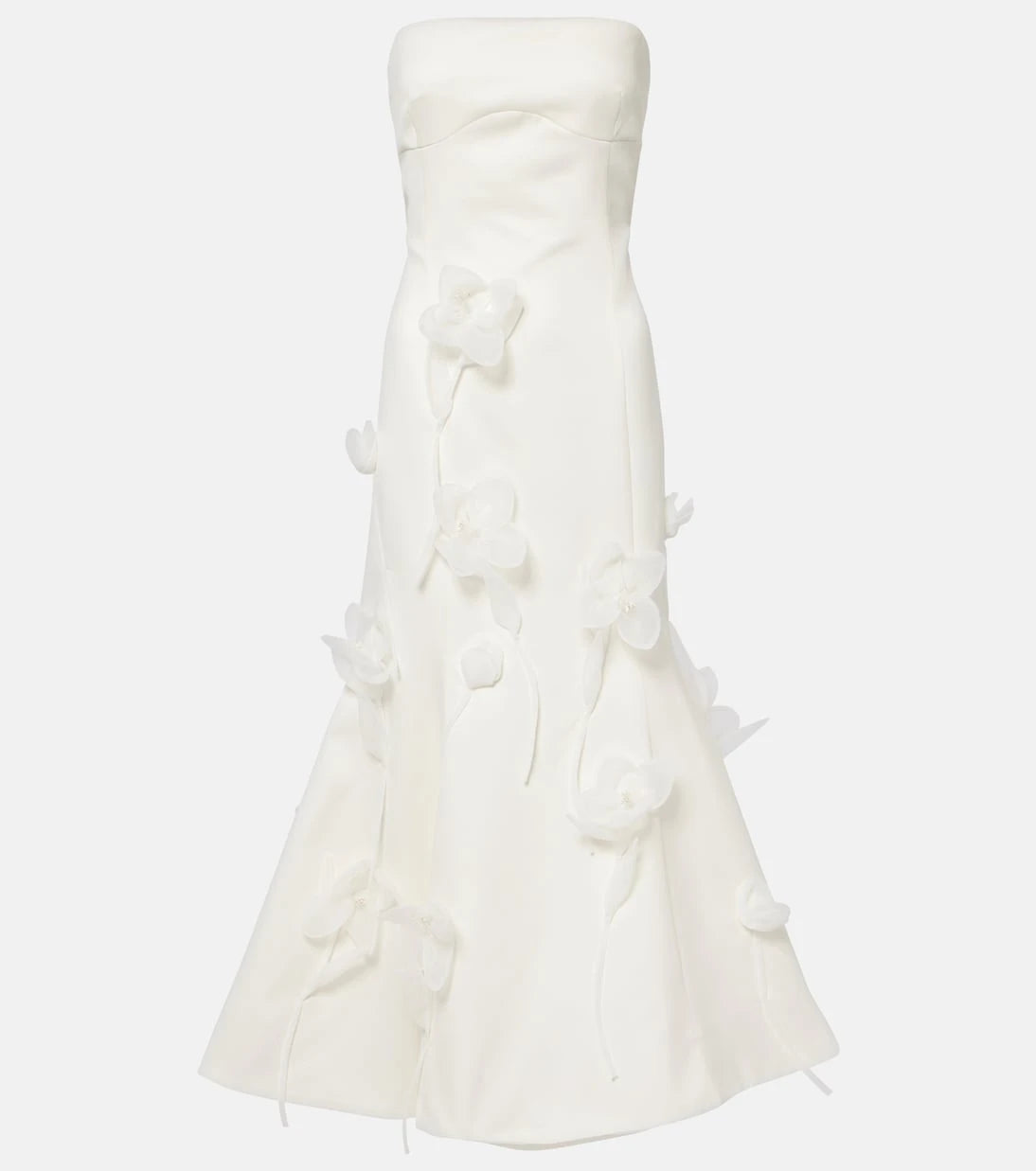Rotate - Bridal floral-appliqué midi dress