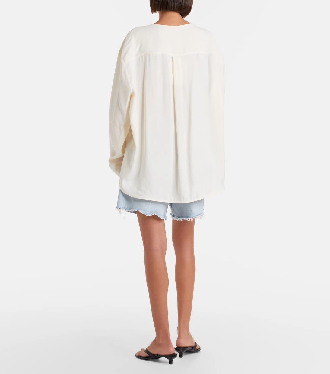Agolde - Rhoda frayed denim shorts