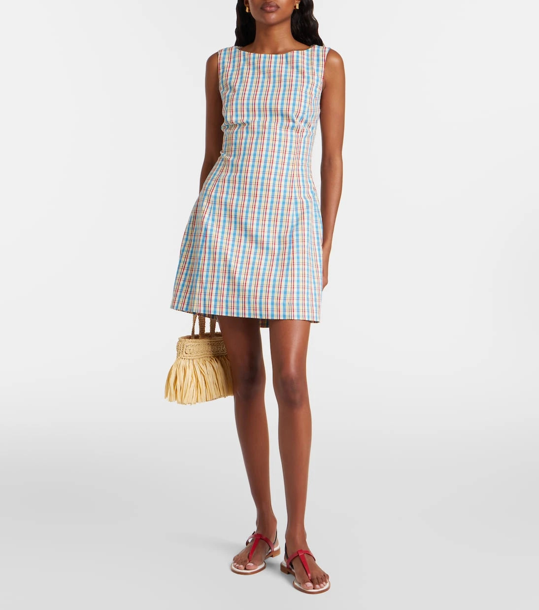 Faithfull - Lydie checked cotton and linen minidress
