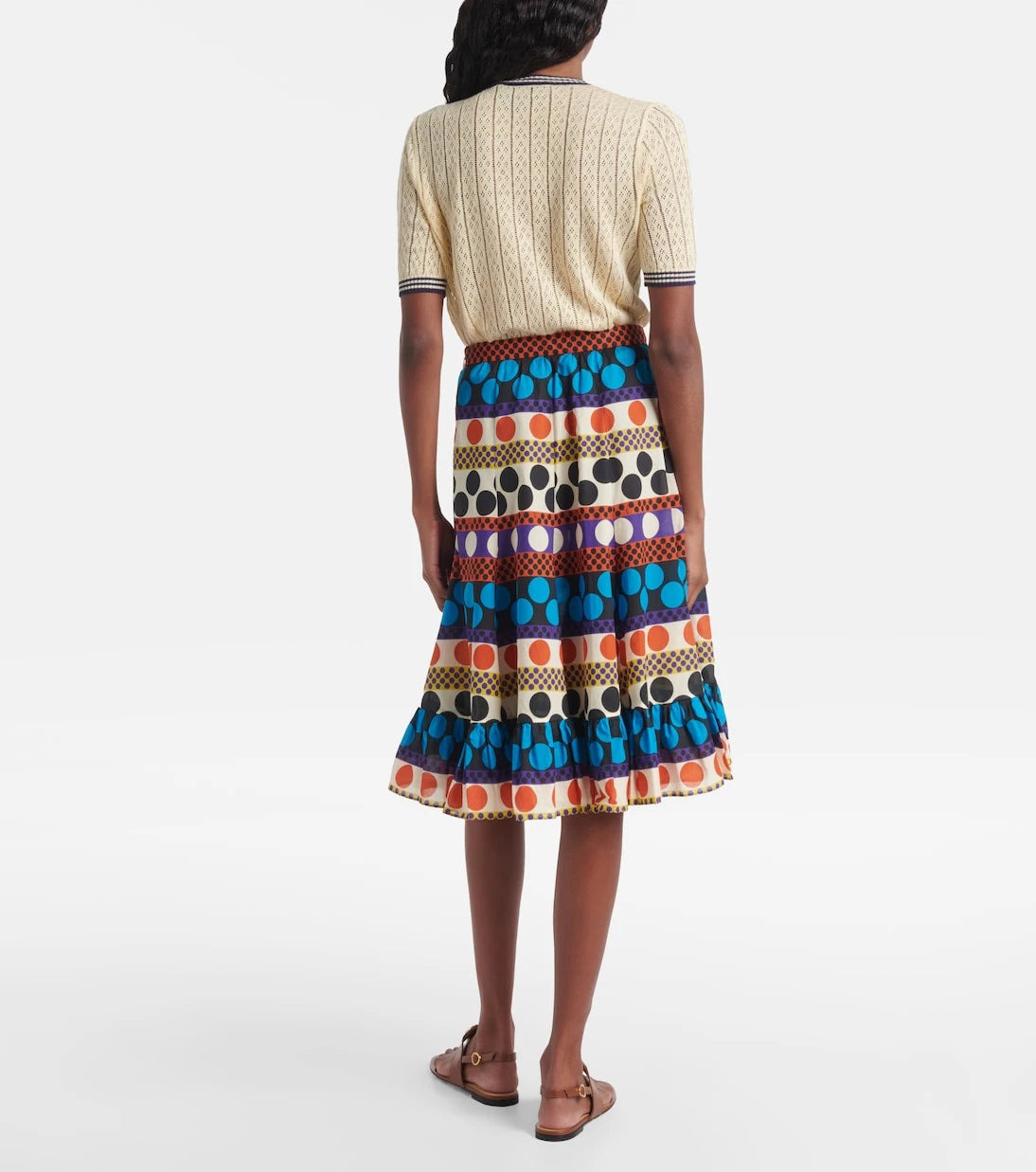 Valentino - Printed cotton midi skirt