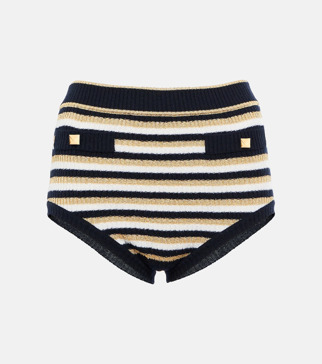 Valentino - Roman Stud striped wool shorts