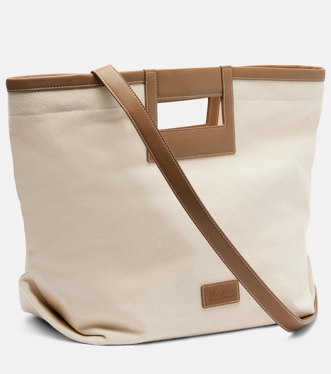 Max Mara - Ecru Small canvas tote bag