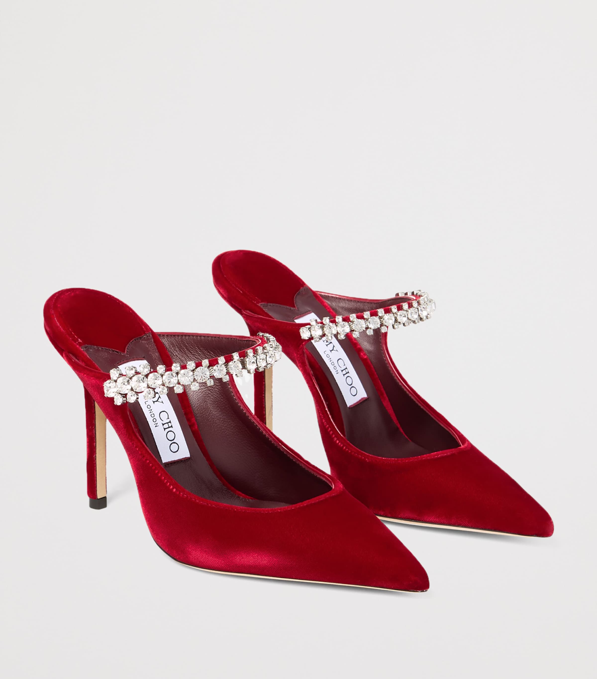 Red Bing 100 Velvet Mules