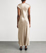 Nude Satin Luster Maxi Dress