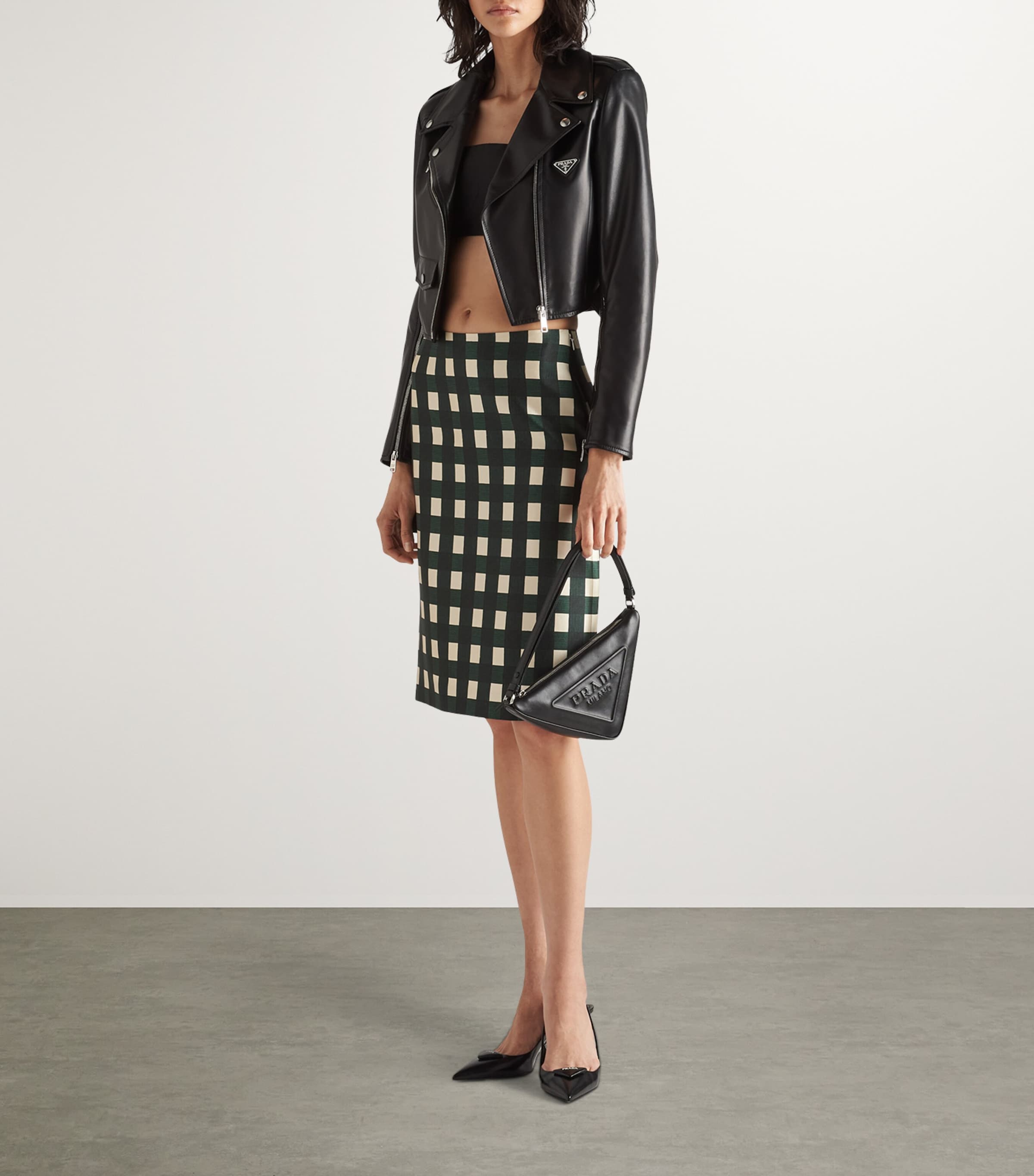 Prada Black Leather Biker Jacket