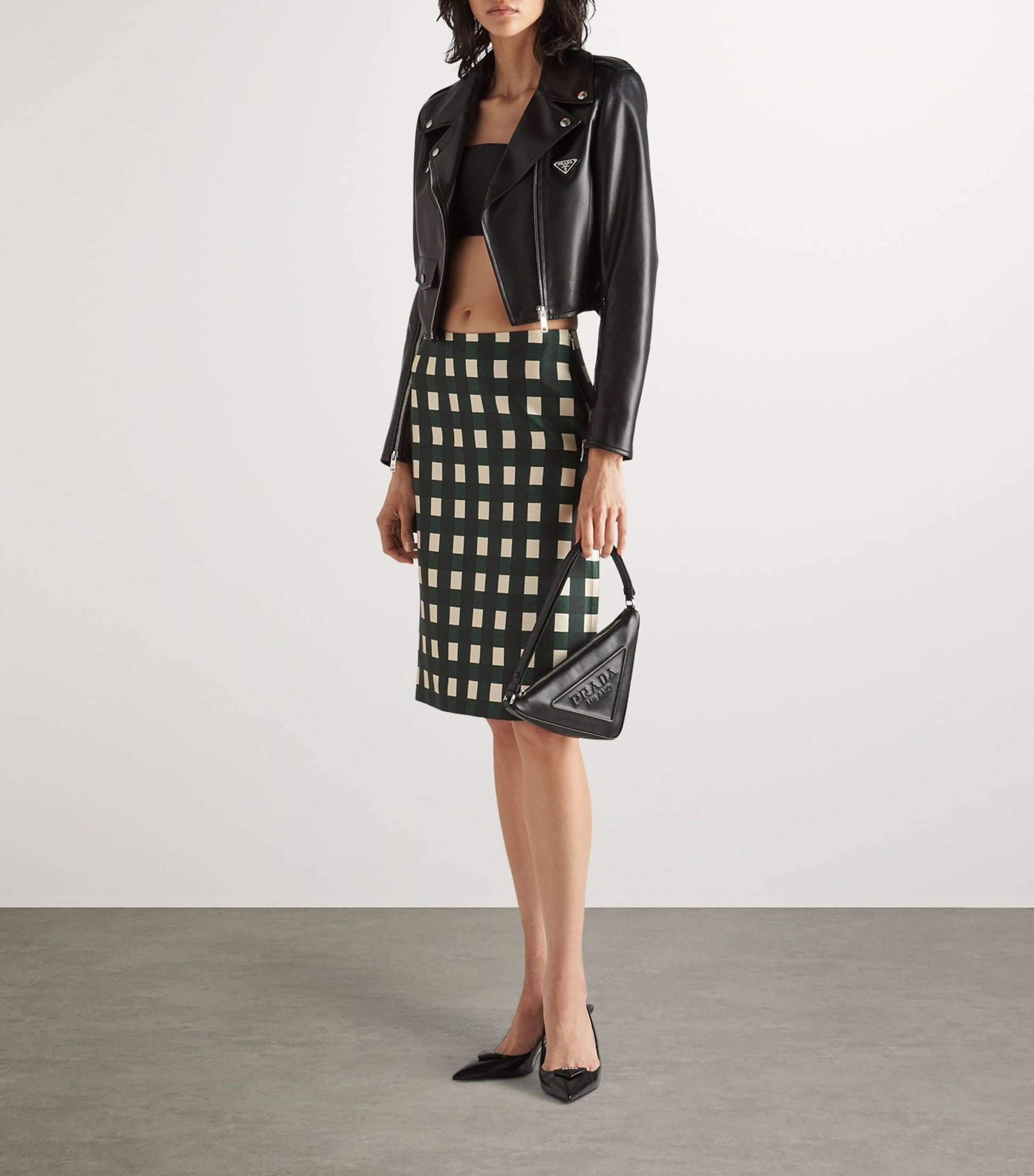 Prada Black Leather Biker Jacket