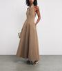 STAUD Beige Cotton-Blend Halterneck Stella Maxi Dress