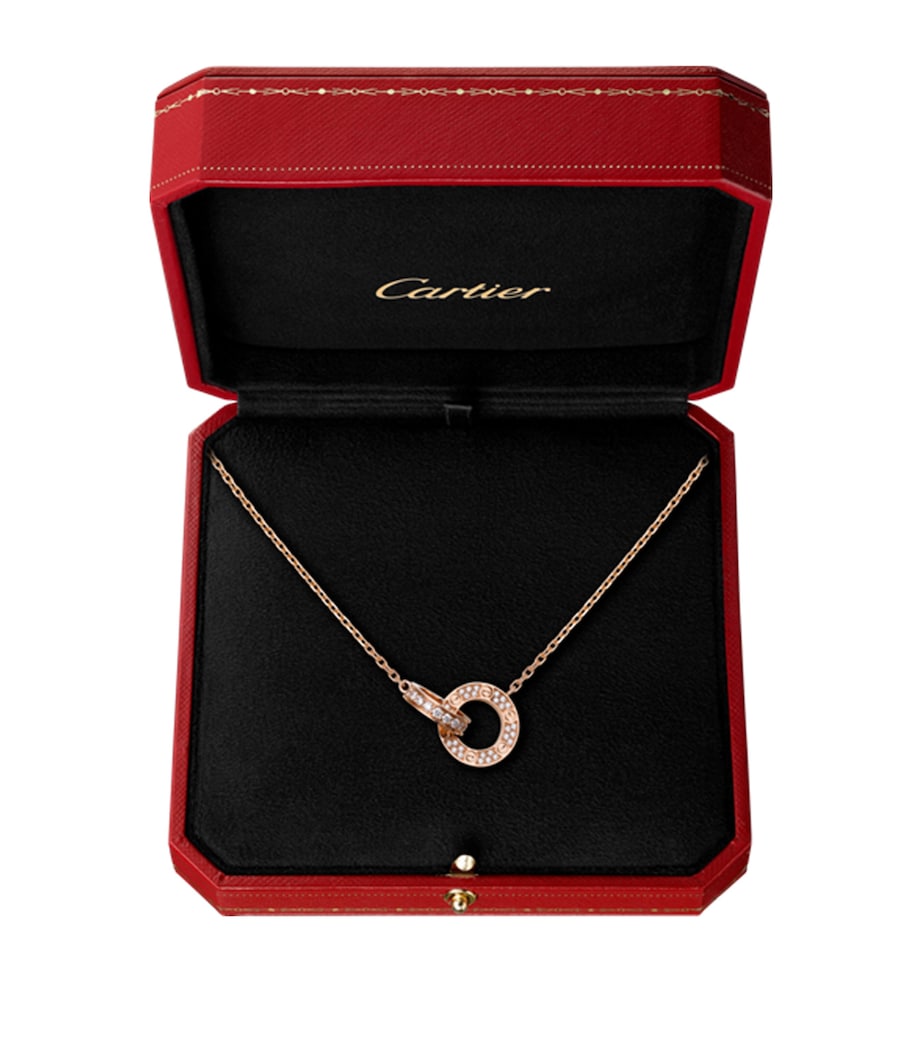 Rose Gold and Diamond Interlocking LOVE Necklace