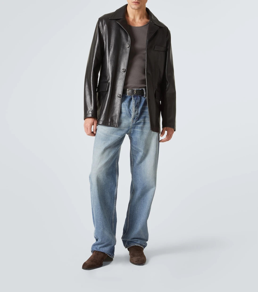 Saint Laurent - Wyatt Harness 40 suede biker boots