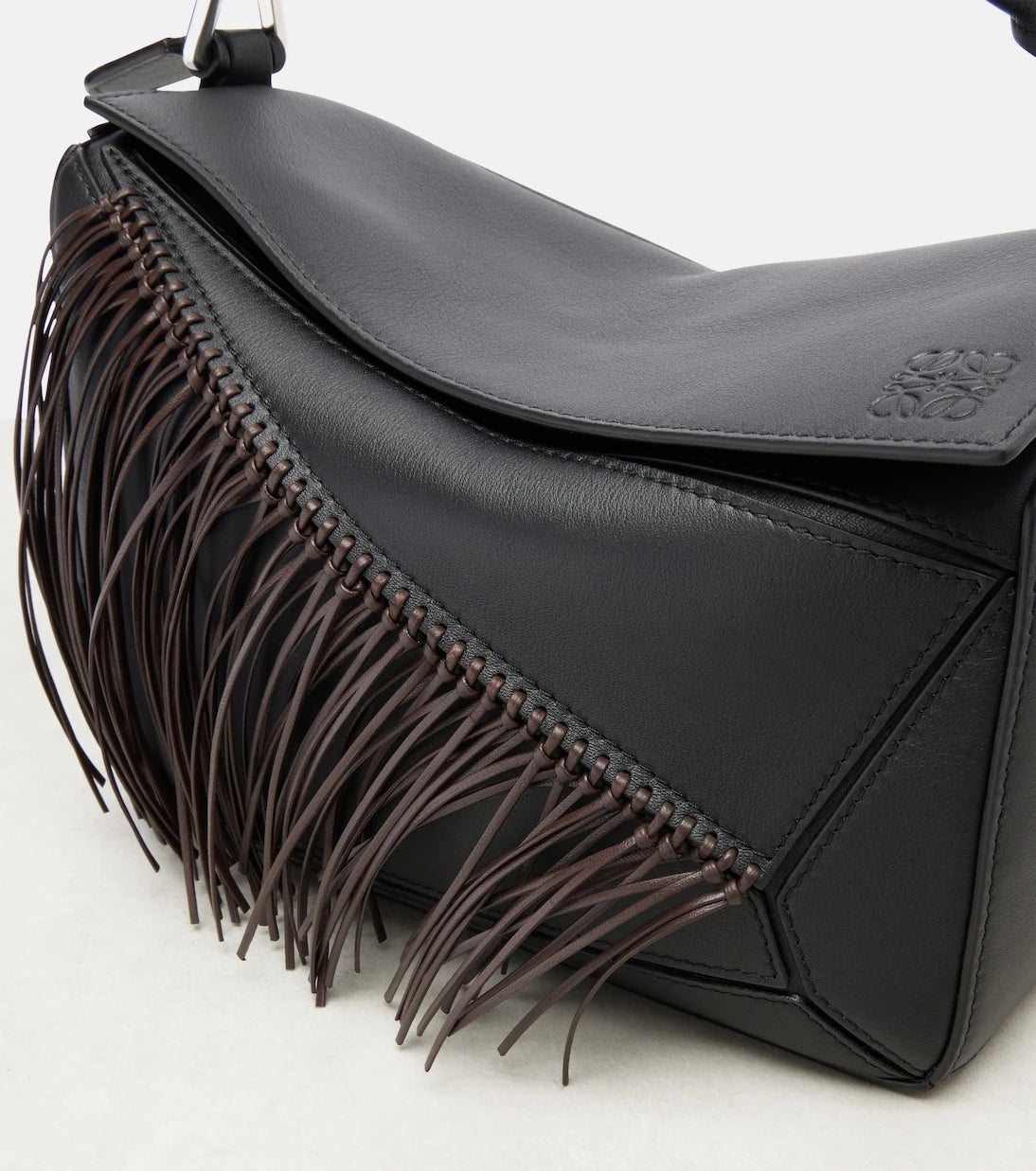 Loewe - Puzzle Small fringed leather shoulder bag