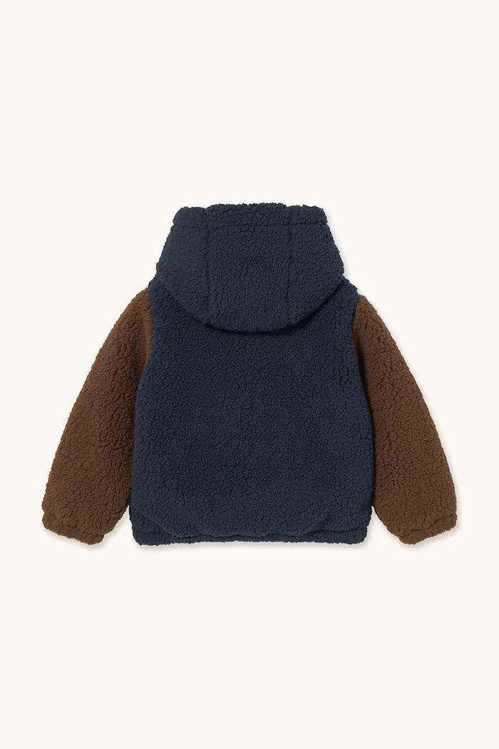Детско яке Tinycottons COLOR BLOCK POLAR SHERPA HOODIE