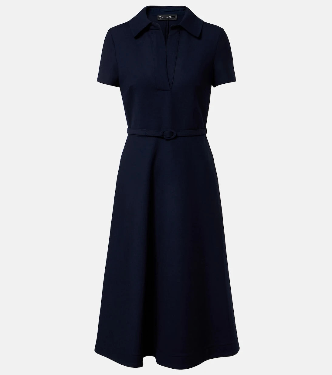 Oscar de la Renta - Belted wool-blend midi dress