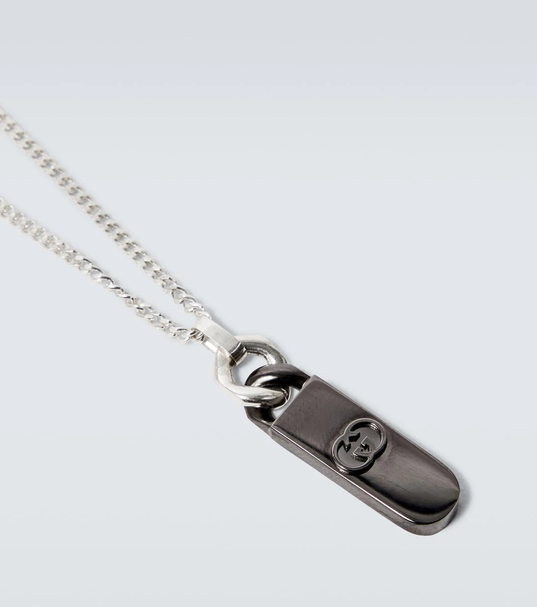 Gucci - Interlocking G sterling silver pendant necklace