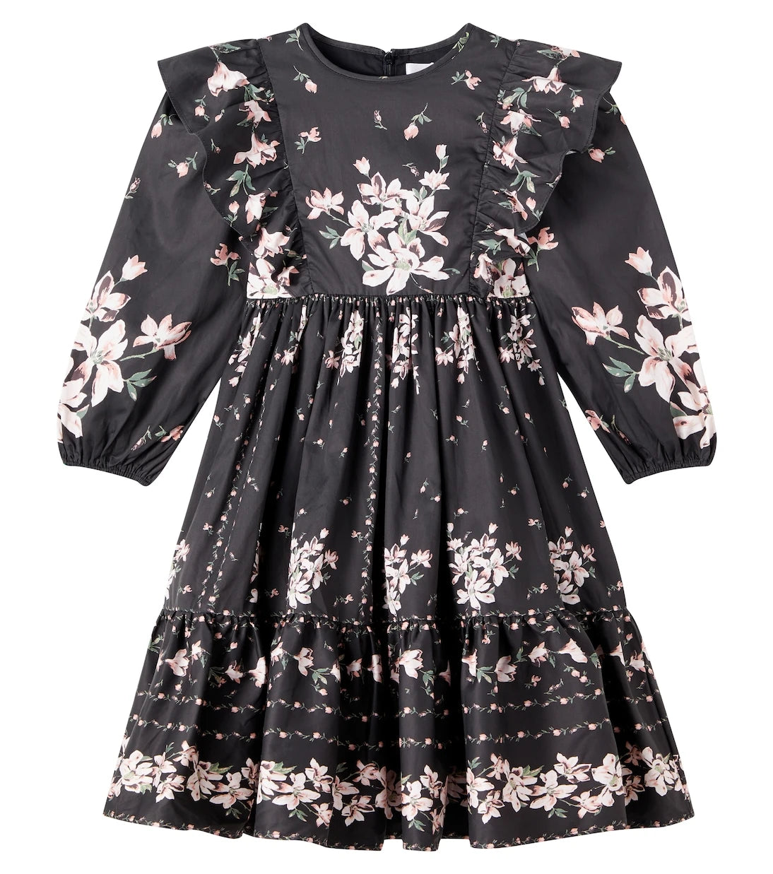Petite Amalie - Floral ruffled cotton dress