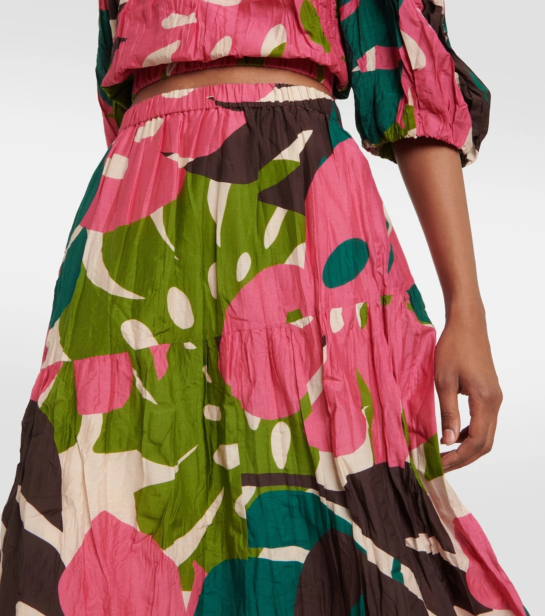 Velvet - Lydia printed cotton and silk maxi skirt