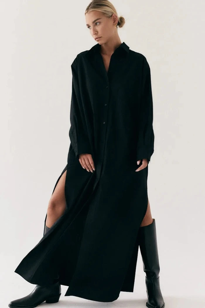 Muuv. рокля тип риза памучна MEIE