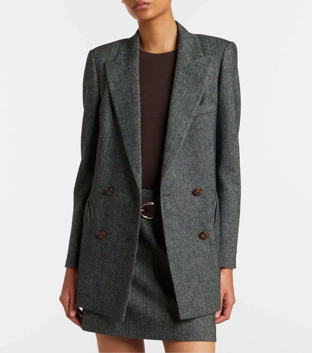 Blazé Milano - Everyday herringbone wool-blend blazer
