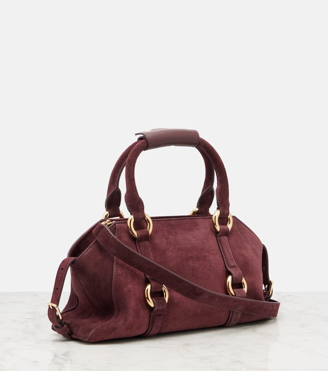 McQueen - Farringdon Small suede tote bag