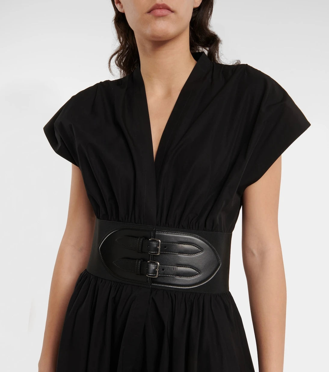 Alaïa - Belted cotton poplin midi dress