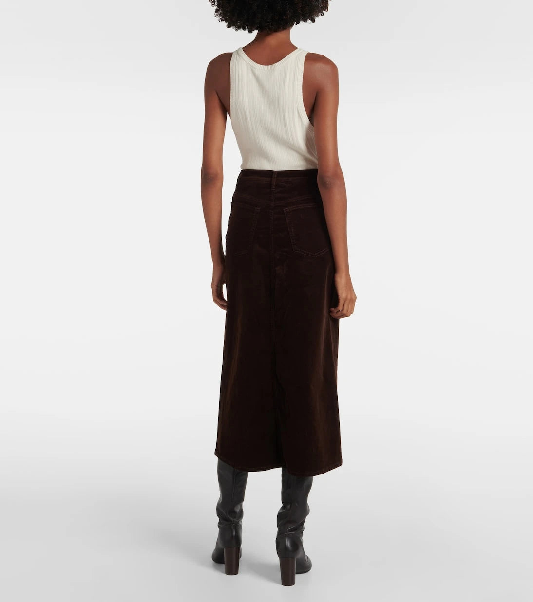 Frame - The Cord corduroy midi skirt
