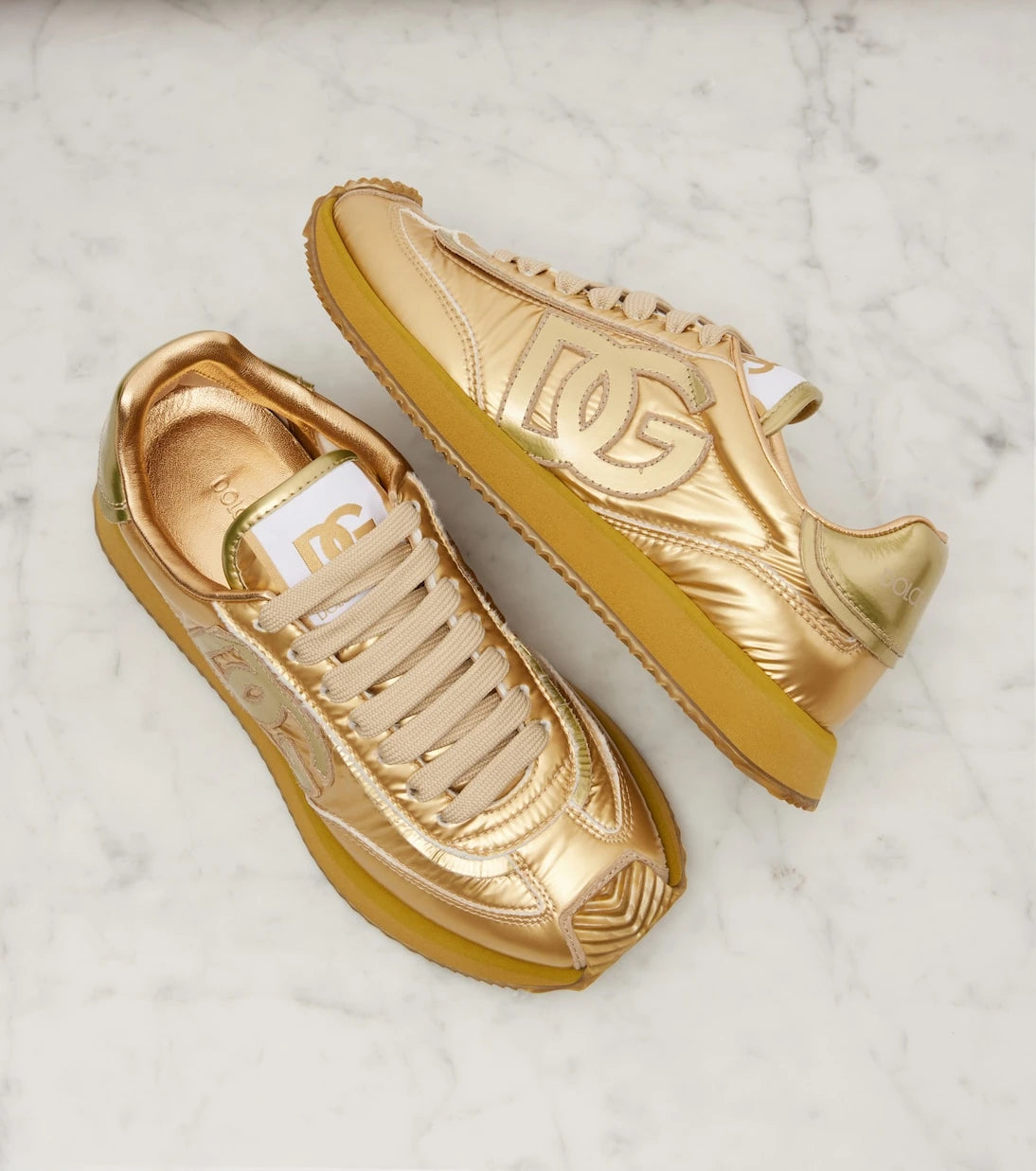 Dolce&Gabbana - DG Cushion metallic leather sneakers