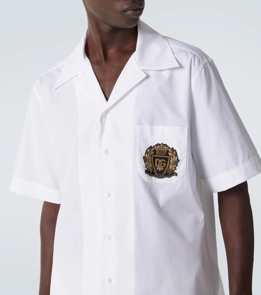 Dolce&Gabbana - Logo cotton poplin bowling shirt