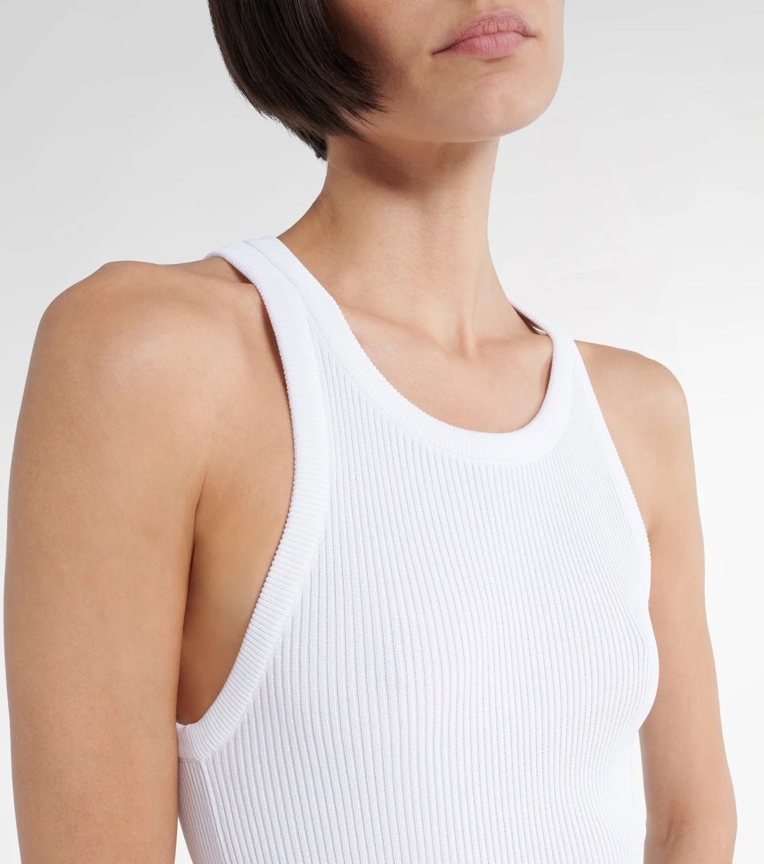 Alaïa - Pleated ribbed-knit midi dress