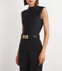Victoria Beckham Black Jumbo Leather Frame Belt