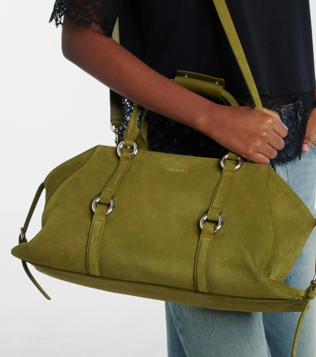 McQueen - Farringdon Medium suede tote bag