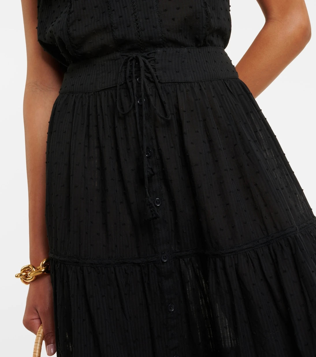 Poupette St Barth - Brie cotton-blend midi skirt